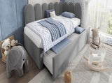 Upholstered Bed Daybed with Pull-Out Bed, 3FT Single Sofa Bed 90 x 190 cm, Guest Beds for Adults and N601P272133G