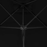 Garden Parasol Black Polyester, Powder-Coated Steel Large 312516