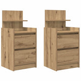 Bedside Cabinets with 2 Drawers 2 pcs Artisan Oak 38x34x80 cm 861372