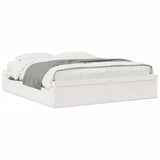 Bed Frame without Mattress White 200x200 cm Solid Wood Pine 3282364