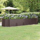 Garden Raised Bed Galvanised Steel 396x100x68 cm Brown 319075