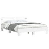 Bed Frame White Engineered wood Double 150x200 cm Bed Frame 3207539