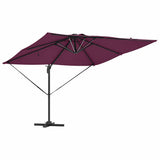 Umbrella with LED Strip Lights Bordeaux Red 286 x 284 x 270 cm 42003325