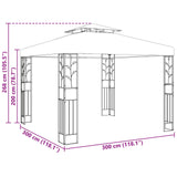 Gazebo 3 x 3 x 2.68 m Green Polyester and Steel 42030526