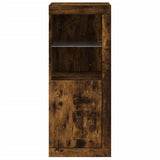 Sideboard with LED Lights Smoked Oak 41x37x100 cm 836648