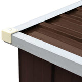 Garden Log Storage Shed Galvanised Steel 330x84x152 cm Brown 47084
