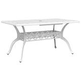 Garden Dining Set White Cast Aluminium 5 Piece Durable 3216318