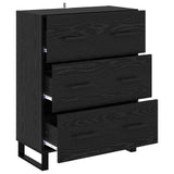 Sideboard Black Oak 69.5 x 34 x 90 cm Engineered Wood and Iron 881524