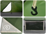 Backpacking Tent Green 4-Person 185T Polyester with PU Coating 42018559