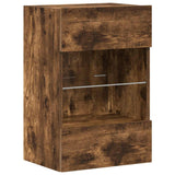 Wall Cabinets with LED Lights for TV 2 pcs Smoked Oak 40x30x60.5 cm 837087