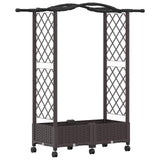 Raised Bed with Trellis and Roof Brown 124 x 40 x 129 cm PP 3423009