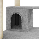 Cat Tree with Sisal Scratching Posts Light Grey 183 cm 171483