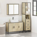 ZNTS 3 Piece Bathroom Furniture Set Sonoma Oak Engineered Wood 3301131