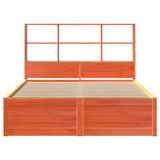 Bed Frame without Mattress Wax Brown 160x200 cm Solid Wood Pine 3323451