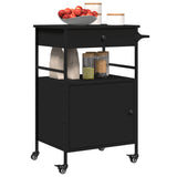 Kitchen Trolley Black 56x43x89.5 cm Engineered Wood 842391