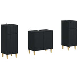 2 Piece Bathroom Cabinet Set ARNHEM Black Engineered Wood 3418009