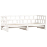 ZNTS Daybed with Trundle without Mattress White 90x190 cm Single Solid Wood 836211