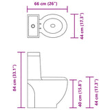 WC Ceramic Toilet Bathroom Round Toilet Bottom Water Flow White 3059888