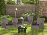 Set of Four Rattan Armchairs, with Cushions - Grey T3398P323963