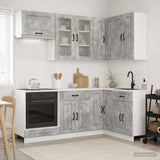 Kitchen Unit KALMAR 8 pcs Concrete Grey Engineered Wood 3438450