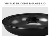23-Piece Aluminum Cookware Set, Black Non-Stick Pots and Pans Set with Removable Handles - 7 Pots & 13208532