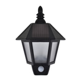 Solar Wall Lamps 2 pcs with Motion Sensor Black 277124