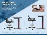 102.5-126cm Draughtsman Office Chair, with Footrest - Grey T3398P329505