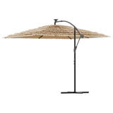 Garden Parasol with with LEDs and Steel Pole Brown 290x290x238 cm 4005088