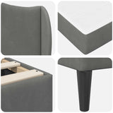 Bed Frame with Headboard Dark Grey 90 x 190 cm Velvet 3415275