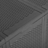 Garden Storage Box 270L Black PP Rattan 151229
