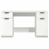 Desk with Side Cabinet White Engineered Wood 3115908