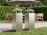 Garden Planter 2 pcs Silver 20 x 20 x 75 cm Stainless Steel 8005325