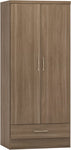 ZNTS Nevada 2 Door 1 Drawer Wardrobe 100-101-115