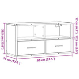 TV Cabinet Brown Oak 80x31x39.5 cm Engineered Wood and Metal 848923