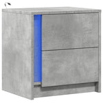 ZNTS Bedside Cabinet with LED Lights Concrete Grey Engineered Wood 852053