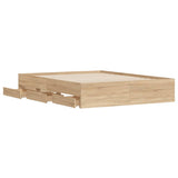 Bed Frame with Drawers without Mattress Sonoma Oak 150x200 cm King Size 3207268