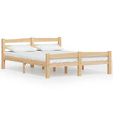 Bed Frame Natural Wood Solid pinewood, plywood 120x200 cm 322063