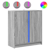 Sideboard with LED Grey Sonoma 77x34x85 cm Engineered Wood 852136