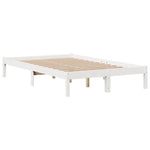 ZNTS Bookcase Bed without Mattress White 135x190 cm Double Solid Wood Pine 3321617