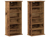 CD Cabinet 2 pcs Old Wood 32 x 17 x 92 cm Engineered Wood 8012759