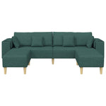 Fabric Sofa with Cushion 3 pcs Dark Green 208 cm Fabric 3335166