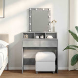 Dressing Table with LED Concrete Grey 80x41x144.5 cm 848181