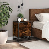 Bedside Cabinet Smoked Oak 40x31x50 cm Engineered Wood 848678