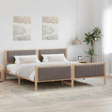 Bed frame Brown and taupe 200 x 200 cm Solid pine wood 3394301