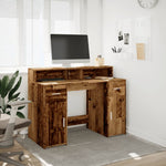 Desk with LED Lights Old Wood 120x55x91 cm Engineered Wood 3309418