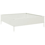 ZNTS Garden Raised Bed White 100x100x33.5 cm Steel 851025