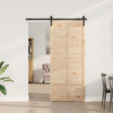 Sliding Door Natural 80 x 208 cm Solid Pine Wood 3445664