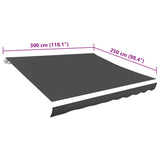 Awning Top Sunshade Canvas Anthracite 3x2.5 m 143708