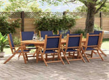 Folding Garden Chairs 8 pcs Solid Wood Acacia and Textilene 3279243