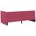 Corner Bed Frame with Headboard Wine red 90 x 200 cm Velvet 42016270